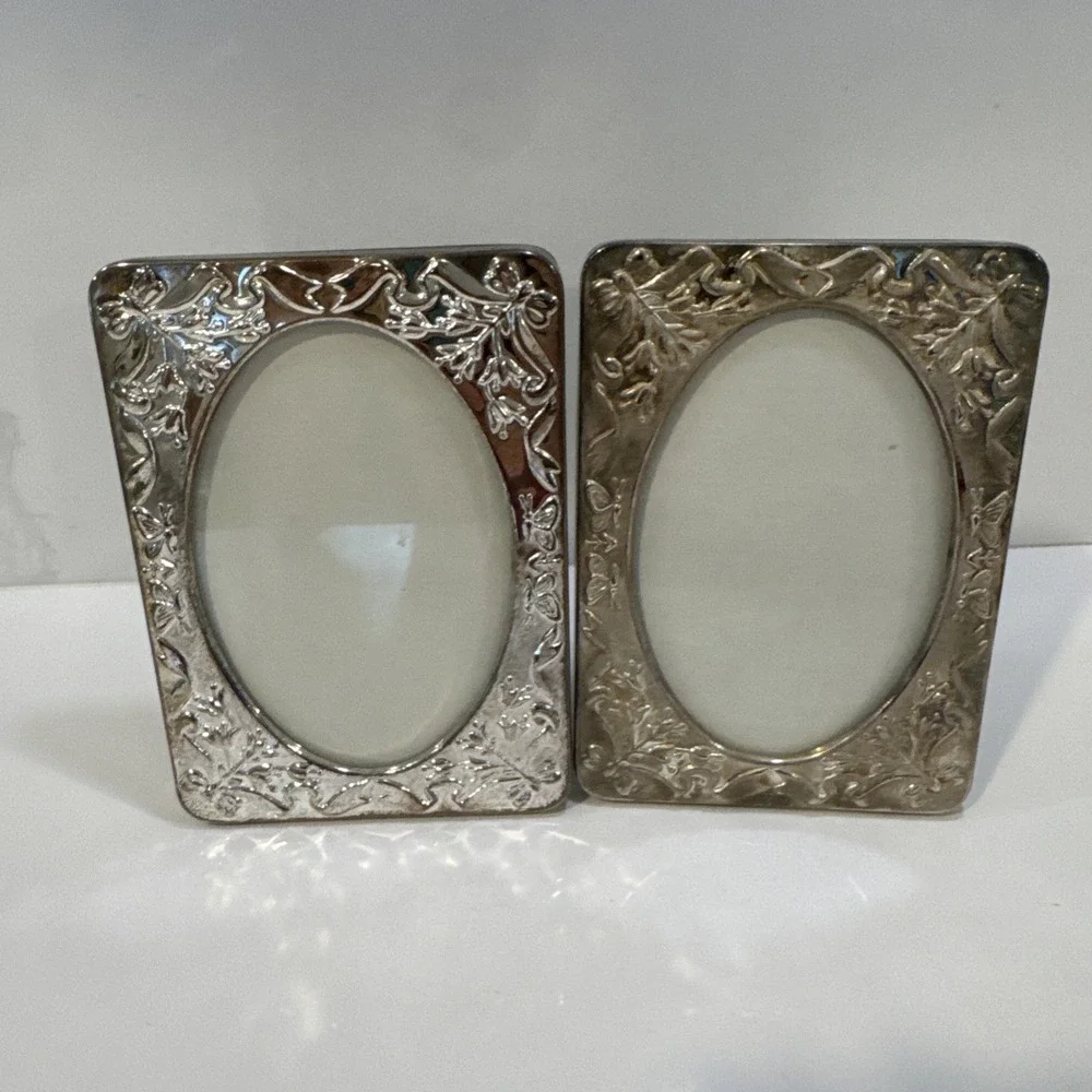 Vintage Frame Picture Photo Frame Set Of 2 Silver Color- Needs Cleaning